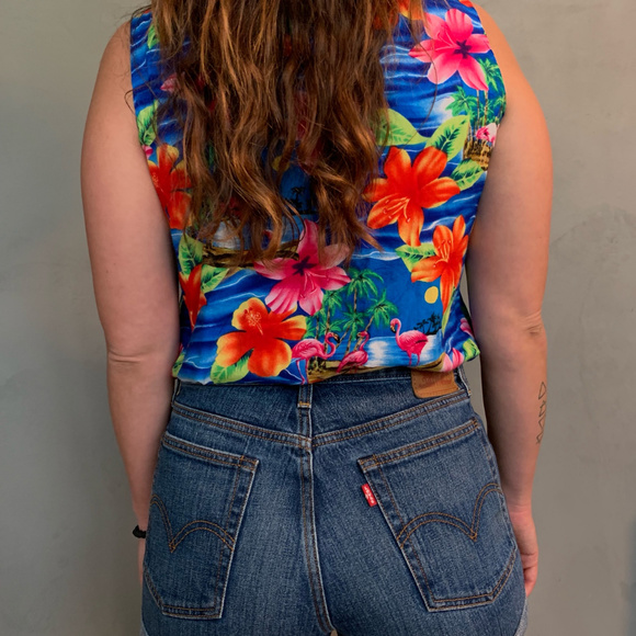 Vintage Avanti Rayon Hawaiian Sleeveless Shirt - Picture 6 of 8